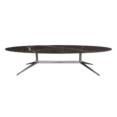 China Modern marble coffee table stainless steel oval coffee table for living room for sale