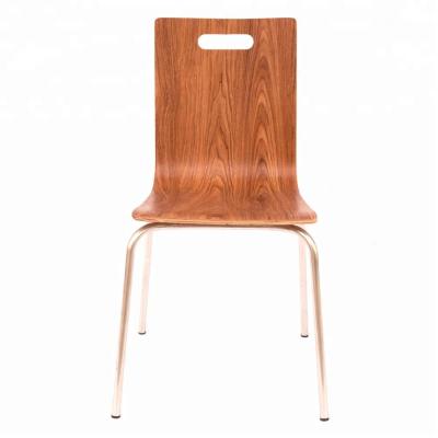 China Custom General Use Solid Wood Restaurant Chairs With Stainless Steel For Home / Cafe / Office / Hotel Use for sale