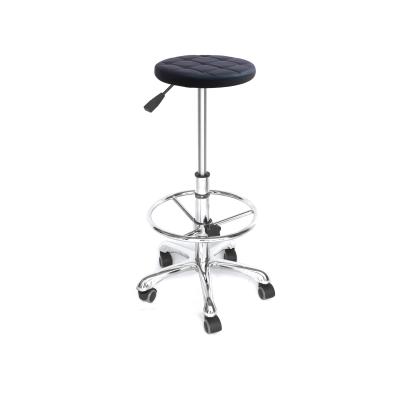 China Practical Commerical Bar Chair Use Indoor Iron Bar Electroplating Chair With Wheels for sale