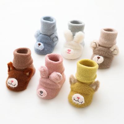 China New Breathable Autumn And Winter Terry Thickened Baby Floor Socks Non-slip Children's Three-dimensional Cartoon Toddler Socks for sale