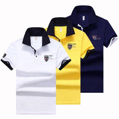 China Pendek Lengan Polo Shirt Custom Embroidery Logo Anti-wrinkle Blank Polo Shirts Men's Golf Camisas Simple T-shirt for sale