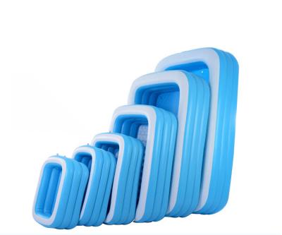 China Outdoor Use Hot Sale Inflatable Blue Rectangle Pool For Kids for sale