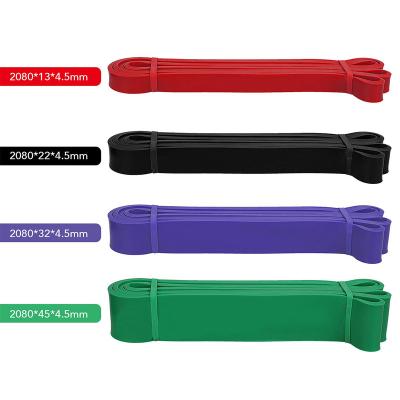 China 100% Custom Made Eco-friendly Logo Color Latex Resistance Bands Fitness Stretch Training Pull Up Fitness Bands Gym Exercise for sale