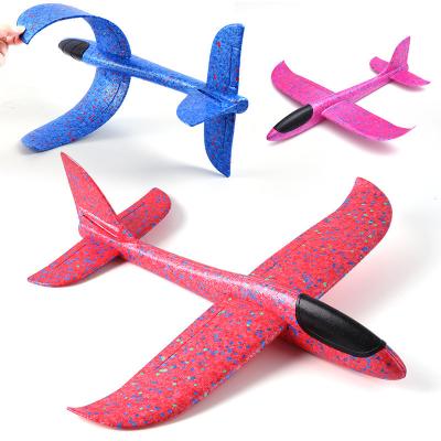 China DIY Toy Fun Flat Toy Set Hand Throwing Aircraft 48cm LED Light Plane Toy EPP Foam Educational Kids Glider For Outdoor Airplane for sale