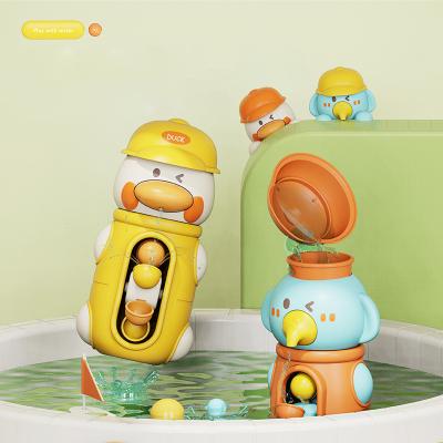 China Duck Cute Duck Baby Bath Elephant Water Wheel Around Joy Children Splashing Bathroom Toys Spinning Water Wheel Toy for sale