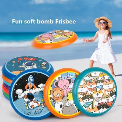 China Eco-friendly Meterial Children Soft Flying Disc Kindergarten Beginner Safety Hand Throwing Outdoor Sports Parent child Interactive flying disc Toys for sale