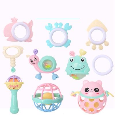 China Baby Rattle Musical Toys Set 0-6 Months Teething Funny Cute Shaking Hand Bells Infant Toys Set for sale