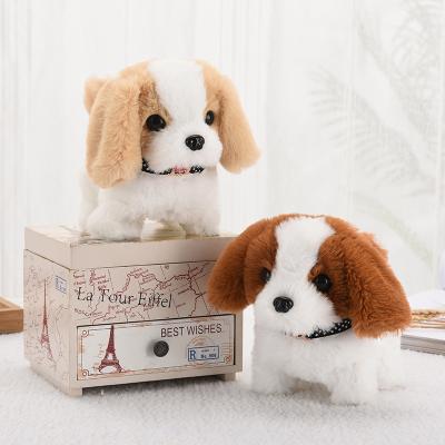 China Battery Operated Toy Plush electric puppy children toy simulation toy dog will walk bark wag the tail pet toy dog for sale