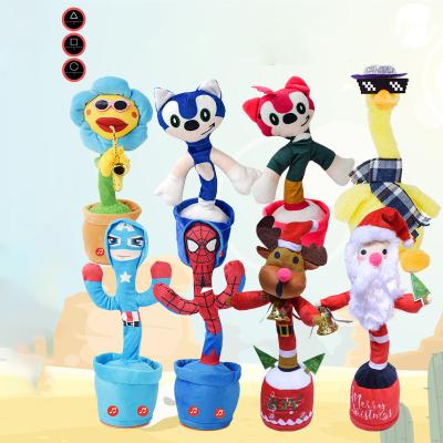 China Music/sound Funny Wriggle Doll Talking Game Singing Plush Toy Recording Musical Toy Dancing Cactus for sale