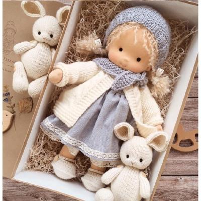 China Soft Waldorf style soft blonde long hair girl baby doll with 12 inch detachable handwork gifts waldorf doll for sale