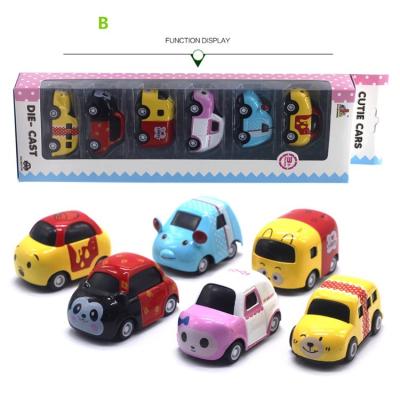 China Toy Alloy Diecast Diecast Vehicle Car Toy For Pulling Back Mini Model Diecast Model Cars Small Cartoon Style Animal Factory Products for sale