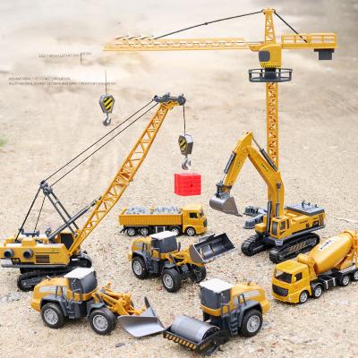 China Model Toys Car Simulation Alloy Car Children Engineering Excavator Set Concrete Mixer Crane Engineering Vehicle Toys for sale