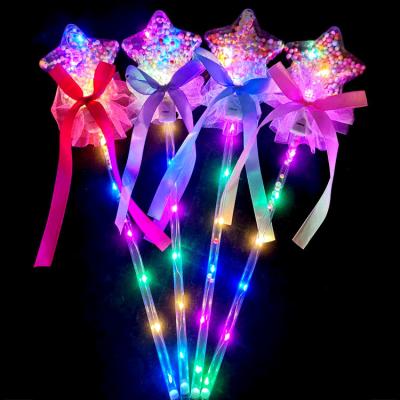 China Flashing Led Toys Children Play Toy LED Magic Wands Toys Princess Star Heart Magic Gift Glow Fairy Light Stick for sale