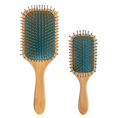 China Hair Beauty Care Premium Bristle Detangling Paddle Eco-friendly Wooden Bamboo Bamboo Hair Brush for sale