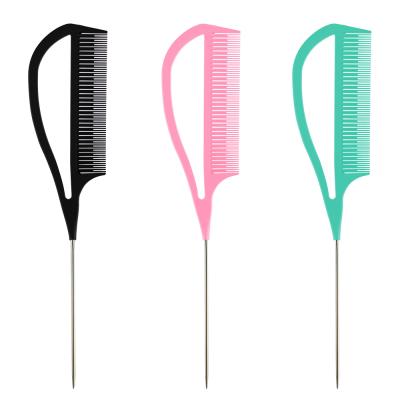 China New Design Waterproof Custom Logo High-resistant Plastic Rat Tail Tooth Sharp Fine Cutting Separating Comb for sale