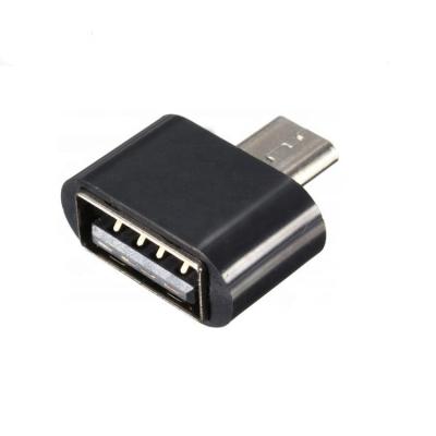 China Hot Sale Black Mobile Phone Micro USB To USB Smart Phone OTG Mini Adapter Converter For Android for sale