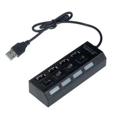 China ABS 4 LED On - Off Switch Port Hub USB For PC Laptop Notebook for sale