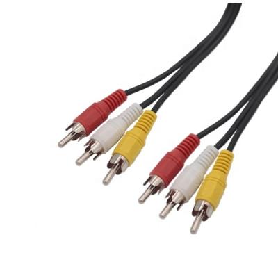 China DVD Player Gold Plated Rca 3 Male To Rca 3 Male Audio Video Extension Cable 3RCA Audio Cable1.5m for sale