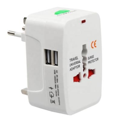 China Industrial All In One Universal Plug Adapter 2 USB Port World Travel AC Charger International Adapter With AU US UK EU EU Converter Plug for sale