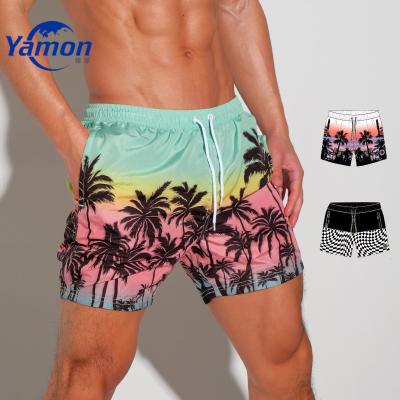 China Anti-wrinkle Logo Print Luxury Custom Shorts Beach Shorts Custom Boys Swim Trunks Beach Abbreviations Men for sale