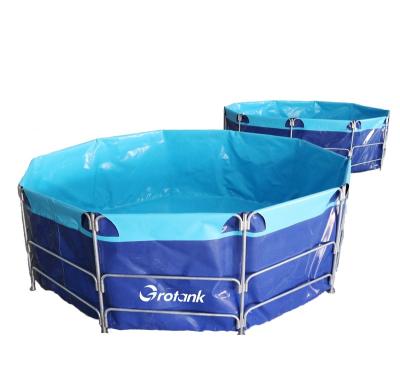 China Eco - Friendly Flexible Frame Water Tank /Tarpaulin Fish Farming Tank / Aquaculture Aquarium for sale