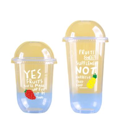 China Bar Hotel Restaurant Home Printing Transparent Cups Disposable Plastic Cups For Beverage Cold Drink Customized With for sale