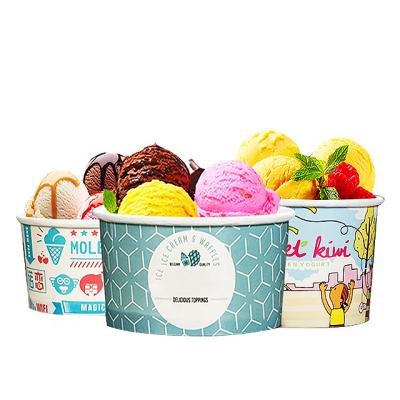 China Disposable Packaging Ice Cream Container Disposable Ice Cream Tubs With Lid Paper Ice Cream Cup for sale