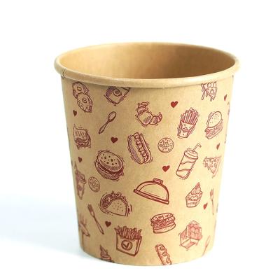 China Newest Cusomized Prinitng Disposable High Quality Food and Beverage Packaging Hot Wrapping Paper Soup Cup Food Bowl for sale