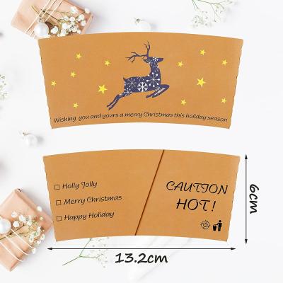 China Recyclable Christmas Coffee Cup Sleeves For Tea Hot Chocolate Fit Different Custom Christmas 12 oz To 20 oz Designs For Either Coffee Or Cold for sale