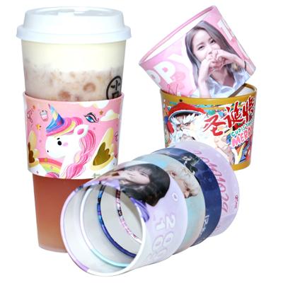 China Recyclable custom mug sleeve photo image design printing solid thick cardboard paper kpop event mug sleeve for sale