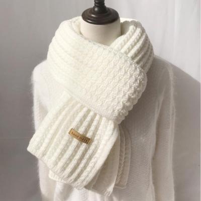 China Long Long Scarf Knit Cable Scarf Winter Soft Knit Scarf With Embroidery Customize Logo for sale