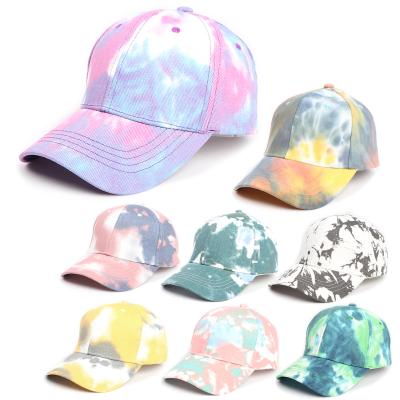 China NEW COMMON wholesale multiple color tie-dye Korean gradient color baseball cap edition street color hat for sale