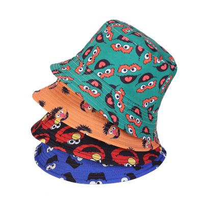 China Unisex Dobby Monster Bucket Hat Sun Hat Printed Cute Sunflower Bucket Hat Fisherman Packable Travel Hat for sale