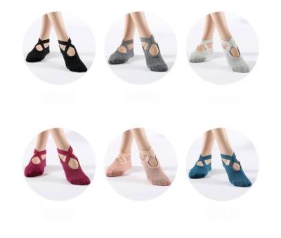 China Wholesale High Quality Women Canvas Boat Door To Door Yoga Gym Dance Sports Exercise Hoops Cotton Non Slip Massage Fitness Yoga Socks for sale