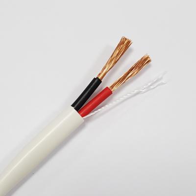 China HOME THEATER CL2R or CL3R White Flexible Riser Cable Speaker Audio Wire with 2C Conductor Oxygen Free Stranded 16AWG Unshielded for sale