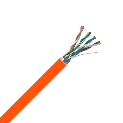 China PE TIANJIE - 4P 24AWG conductor solid bare copper ftp cat5e orange network cable cat5e LAN cable for sale