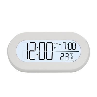 China LUMINOVA Trend Popular Bedside Clock USB Charging Port, Full Range Brightness Dimmer, White Large Digit Display with Digital Alarm Clock for sale