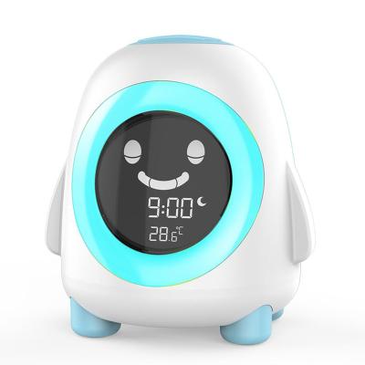 China 5 Kinds Hot Animal Trainer Penguin Smart Qute Sleep Desk Music Alarm Clock Amazon Temperature Display and Table Alarm Clock with Thermometer for sale