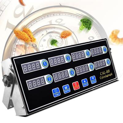 China Commercial Digital 8 Channels Restaurant Stainless Steel Hamburger Calculagraph Timer Commercial Kitchen Timer for Fried Food for sale