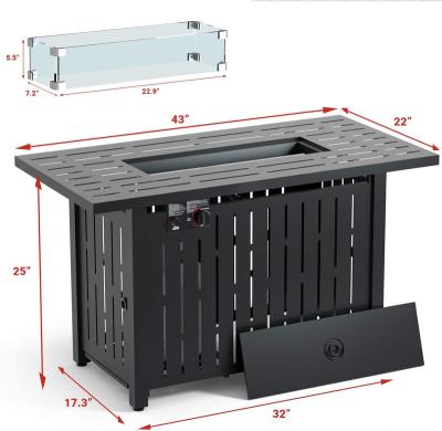 China 55,000 Btu Self Igniting Doube Outdoor Fire Table Heater 43