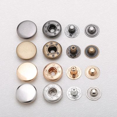 China 4 Parts Metal Garment Brass Snap Button Button Viable For Down Jackets And Clothing for sale