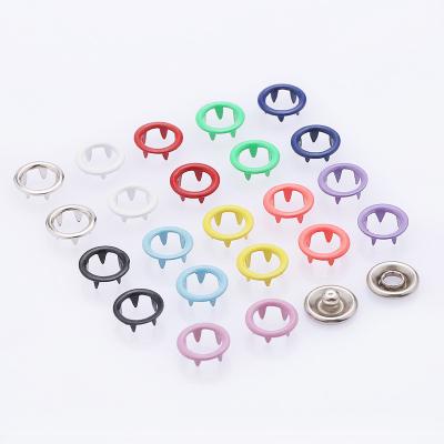 China Dry Cleaning 9.5mm Size Five Claw Ring Metal Snap Fastener Stainless Steel Fork Snap Button To Close for sale