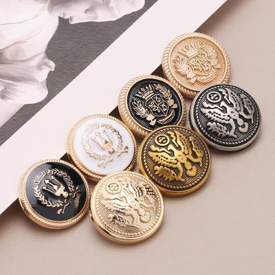 China Dry Cleaning Buttons Custom Logo Metal Buttons For Apparel And Textile Accessories for sale