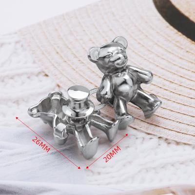 China Nickel Free Cute Bear Jeans Button Adjustable Pins Metal Snap Buttons For Pants for sale