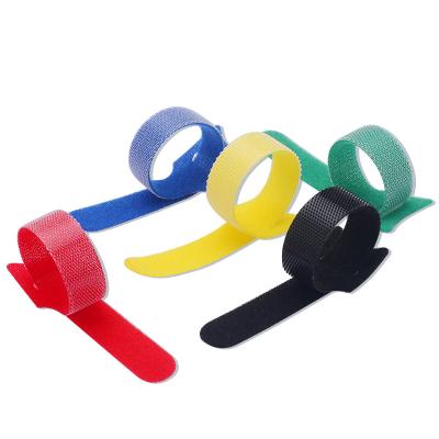 China Viable Colorful Plastic Loop Cable Ties Reusable Hook And Loop for sale