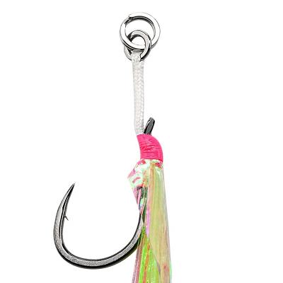 China Yousya Big Name Miniature Iron Single Luminous Bucktail Connecting Ring Jigging Assist Hook for Saltwater&Freshwater PXSW01-1/2/3/4/5/6/0 PT for sale