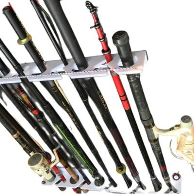 China ABS Yousya New Design ABS Horizontal Fishing Rod Storage Holder Mounted Pole Rack 10 Rods Organizer Rod rest Garage Wall Ceiling for sale