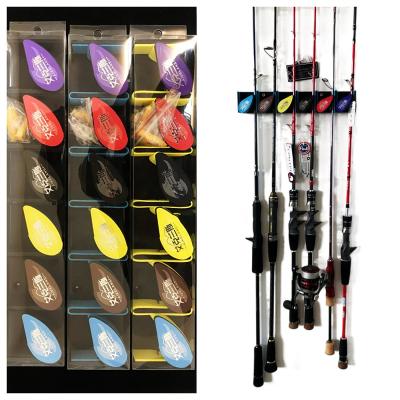 China ABS Yousya New Design ABS Fishing Rod Storage Holder Vertical Mounted Pole Rack 6 Rods Organizer Rod rest  Wall Ceiling Garage for sale