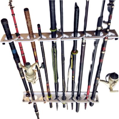 China ABS Plastic Yousya New Design ABS Fishing Rod Storage Holder Mounted Pole Rack  10 Rods Organizer Rod rest Keeper Garage Wall Ceiling for sale