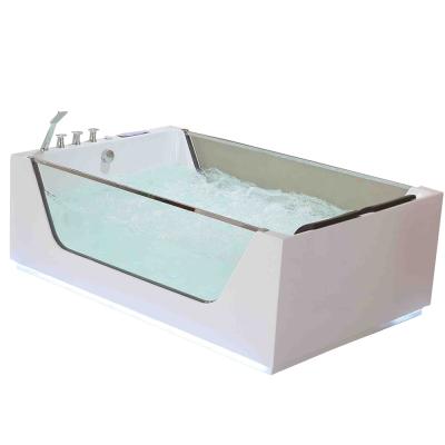 China Indoor Air Free Bubble Massage Glass Acrylic Bathtub With New Whirlpool Patterns for sale